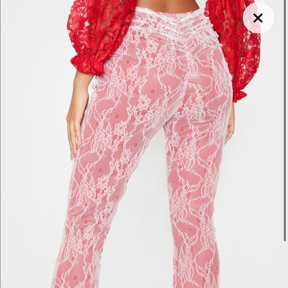 Lace Ruched Flare Pants - Picture 4 of 8